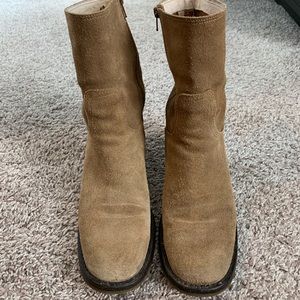 Tan suede boots